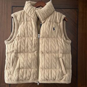 Ralph Lauren Knitted Down Vest Tan